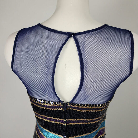 As U Wish Blue & Purple Sleeveless Sequined Mini Dress Size S - Picture 7 of 11
